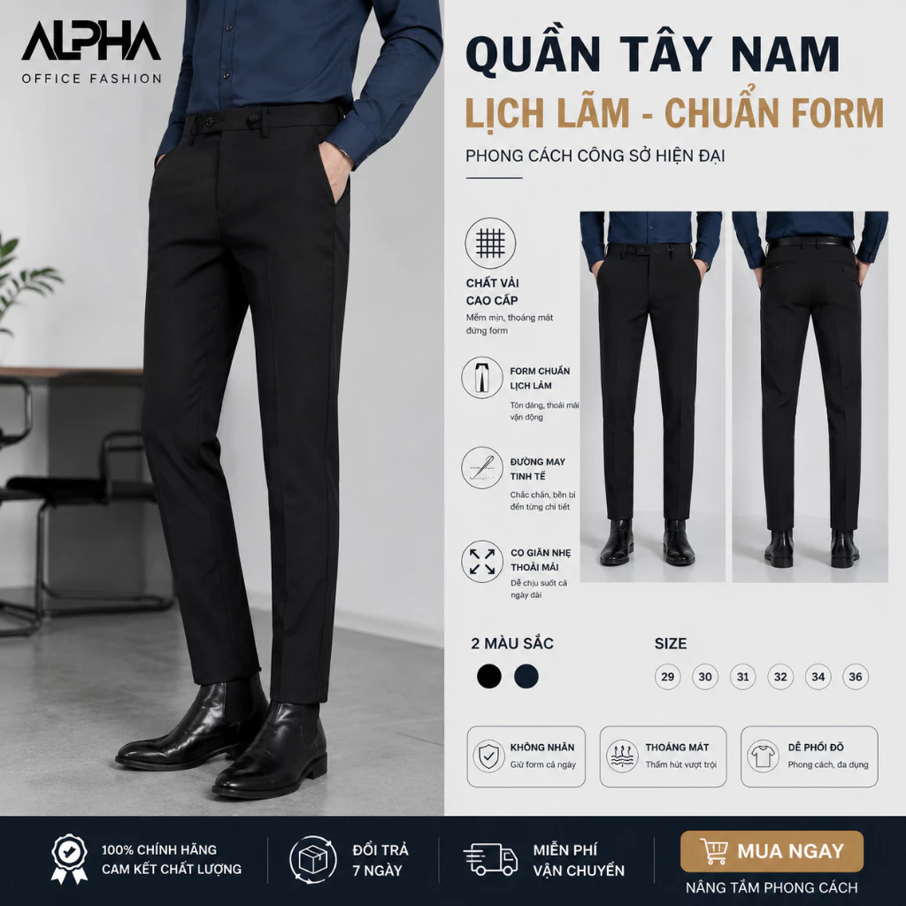 Quần Tây Nam Công Sở